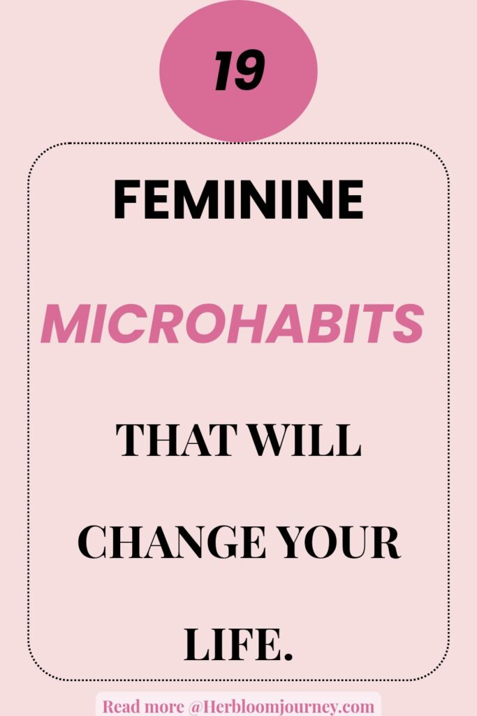 Pink Pinterest text image reading "19 Feminine energy microhabits that will change your life."