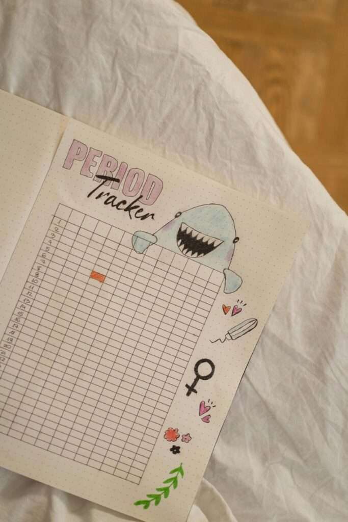 Image of a simple period tracker planner notebook.